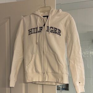 Tommy Hilfiger Cream Zip-Up Hoodie